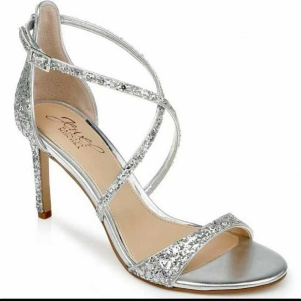 Jewel Badgley Mischka Dimitria Silver Heels